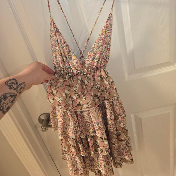 Y2K Wet Seal Floral Tiered Mini Dress - Picture 2 of 5